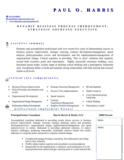 Paul O Harris Resume