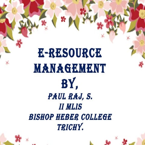 Electronic Resource Management