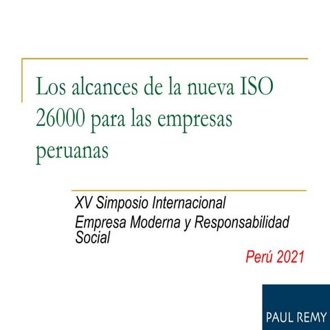 Exposicion Paul remy XV Simposio Internacional Peru 2021 | PPT