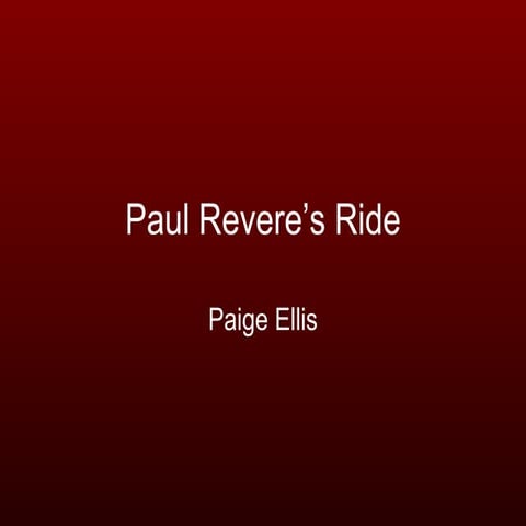 Paul revere's ride