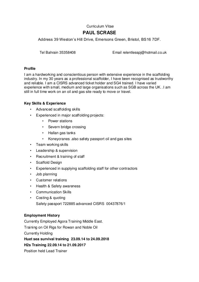 Paul Scrase August 2015 Cv