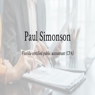 About Paul Simonson -  Florida-certified public accountant (CPA)