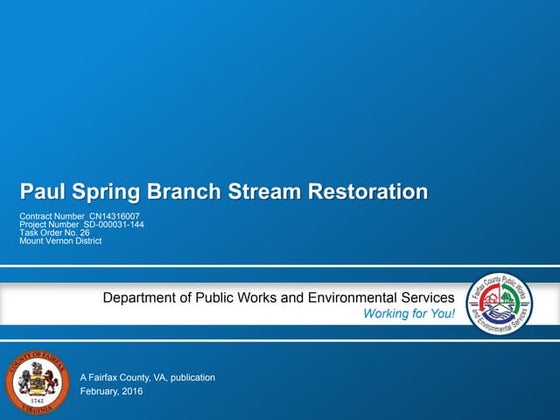 Turkeycock Run at Mason District Park Stream Restoration Project | PPTX