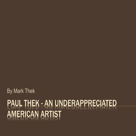 Paul Thek - An Underappreciated American Artist