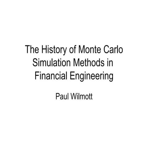 Monte Carlo Simulation - Paul wilmott