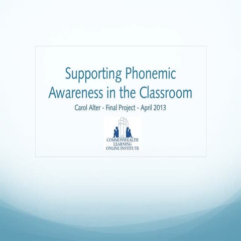Carol Alter's Phonemic Awareness FInal Project