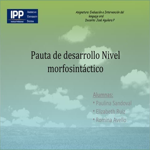 Desarrollo nivel morfosintáctico