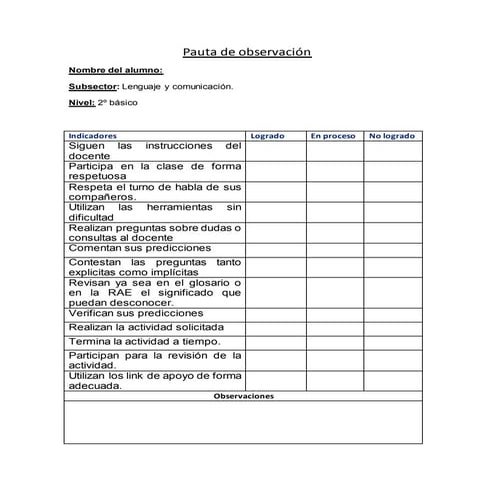 Pauta de observacion clase 7