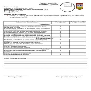 Pauta documento word