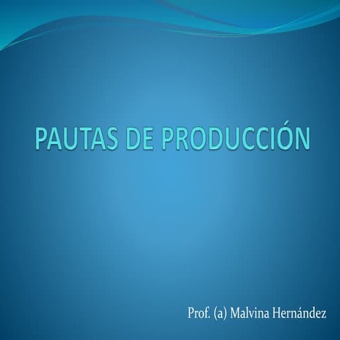 Pautas de producción