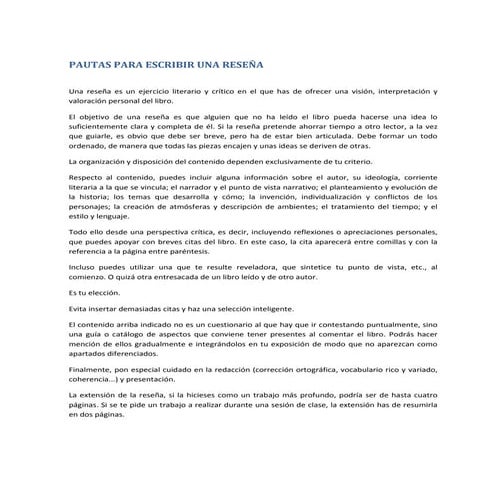 La reseña literaria | PDF