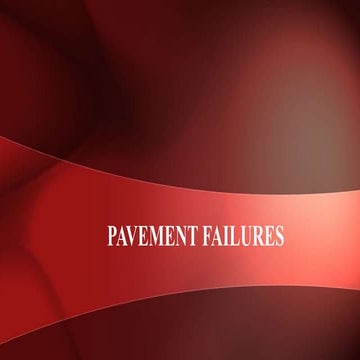 Pavement failures