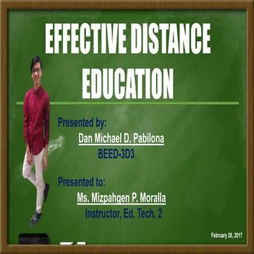 EFFECTIVE DISTANCE EDUCATION