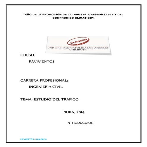 Pavimento - Estudio de trafico