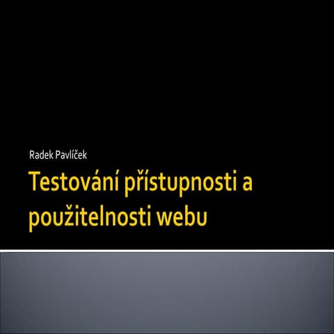 Radek Pavlíček - testování přístupnosti a použitelnosti webu