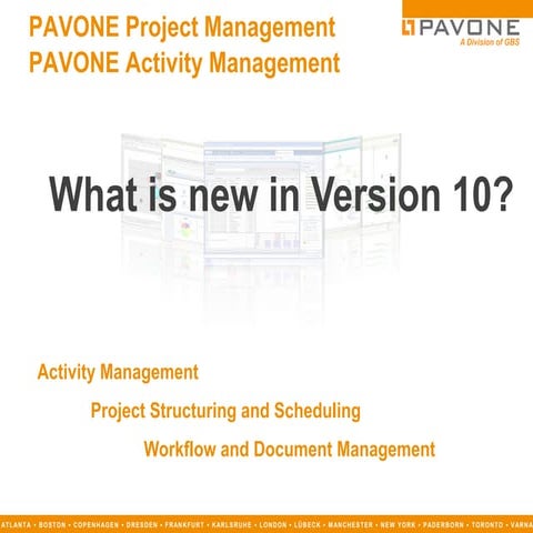What's new in PAVONE Project Management 10?
