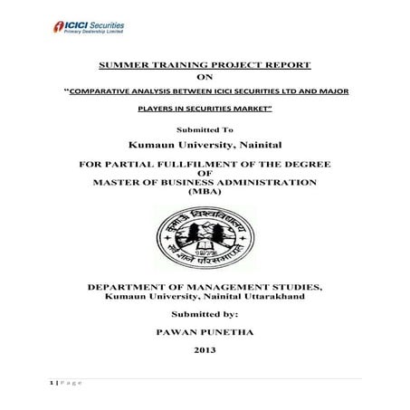 Pawan project on icic securities