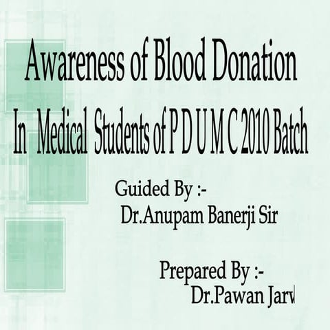BLOOD DONATION AWARENESS 