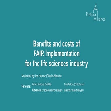 PA webinar on benefits & costs of FAIR implementation in life sciences 
