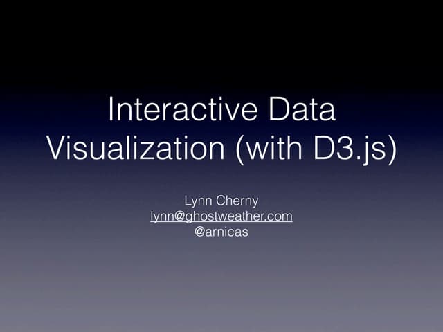 Interactive Data Visualization (with D3.js)