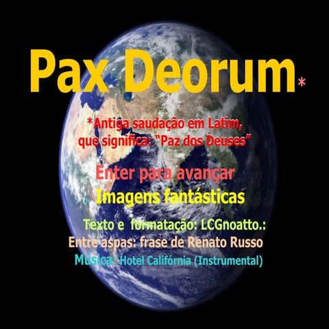Pax deorum antiga saudação em latim que significa paz dos deuses PPT