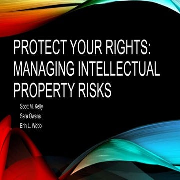 Protect Your Rights:  Managing Intellectual Property Risks