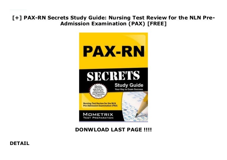 Pax Test Sample _ Nursing Study Guide & Practice Test [Prepare for the ...