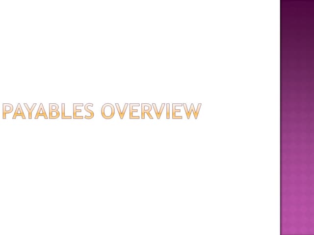 Oracle Payable Complete Business flows