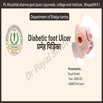 diabetic foot pathophysiology and etiology risk factors pptx | PPTX