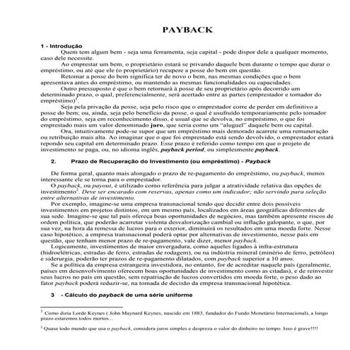 Pay back | PDF
