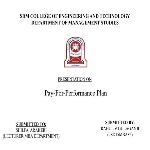 Pay For Performance ppt