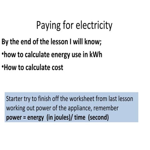 Paying For Electricity
