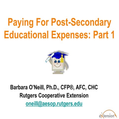 Paying for Post-Secondary Education Expenses