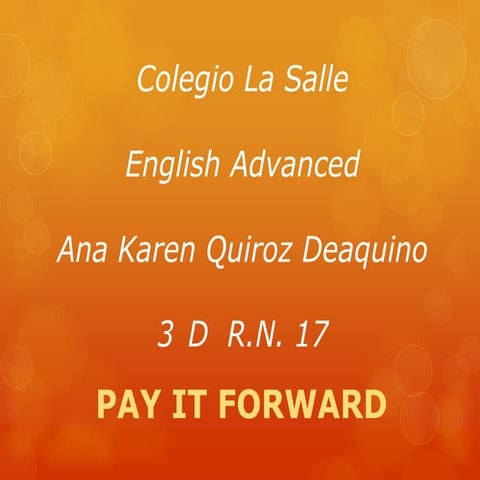 Pay it forward | PPTX