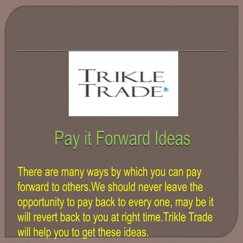 Pay it Forward Ideas 