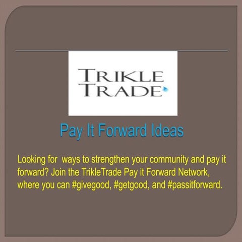 Pay It Forward Ideas