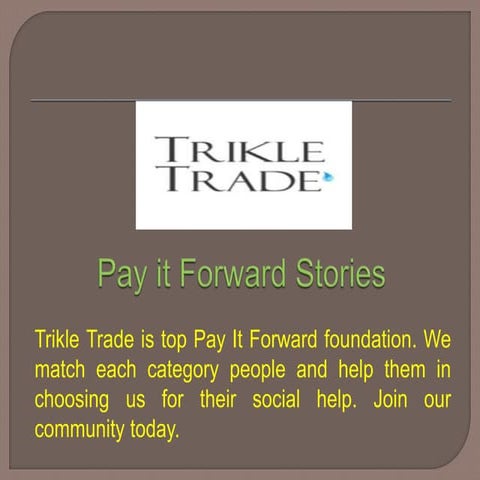 Pay it Forward Stories 