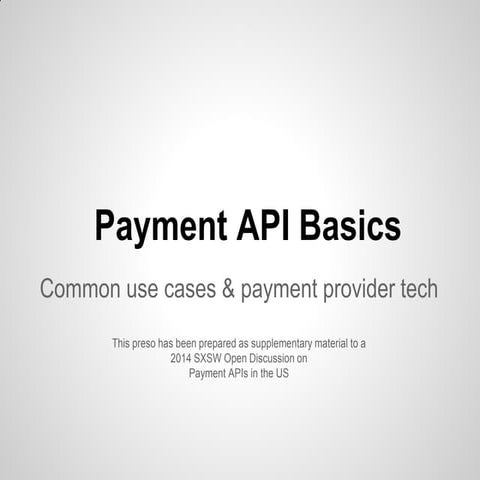 Payment api basics