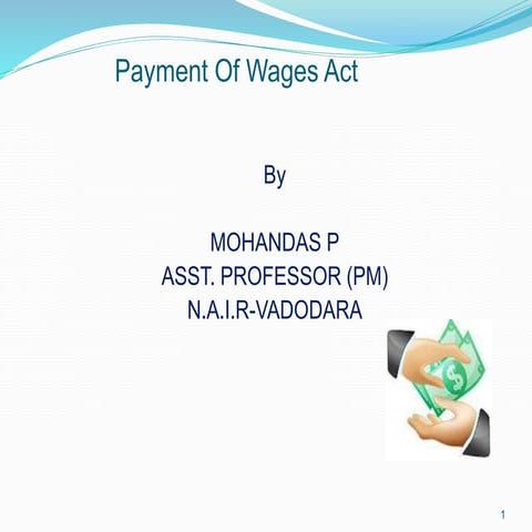 Payment of wages act
