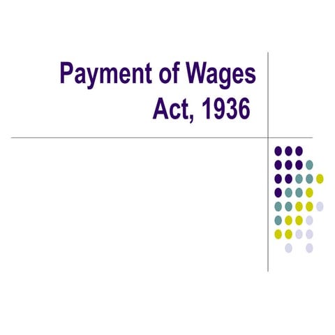 Payment of wages act 1936