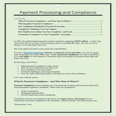 Payment Processing and Compliance Challenges