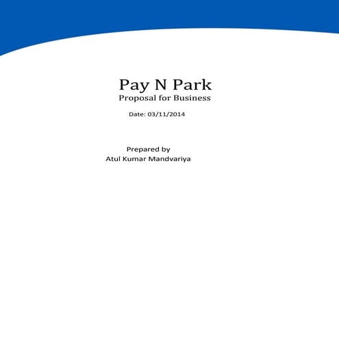 Pay n park proposal | PDF