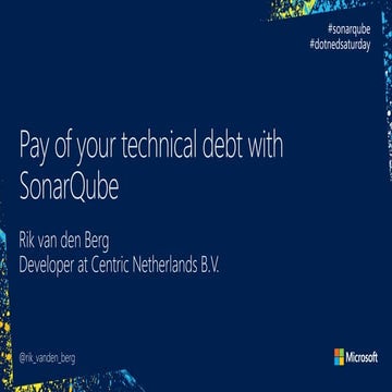 Pay off your technical debt with SonarQube