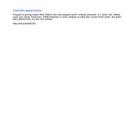 Free 50$ paypal money. | DOC