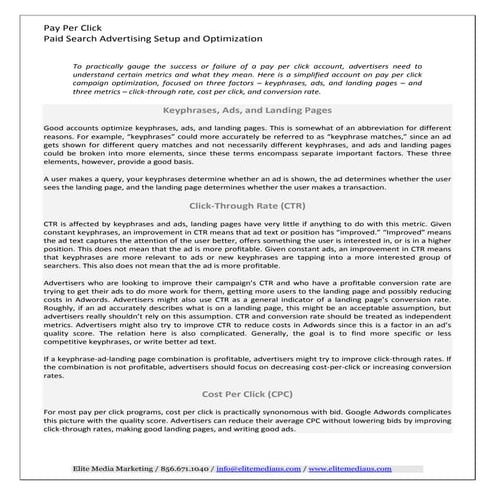 Pay per click publication