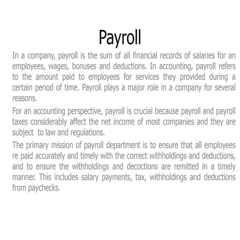 Payroll