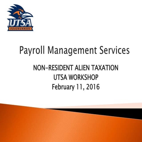 International Students/Faculty/Staff Tax Workshop 2016