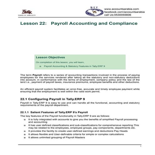Payroll accounting in tally erp 9