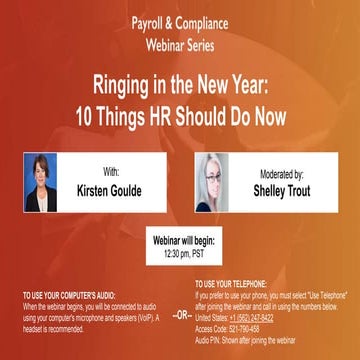 Payroll & Compliance: Ringing in the New Year - 10 Things HR Should Do Now