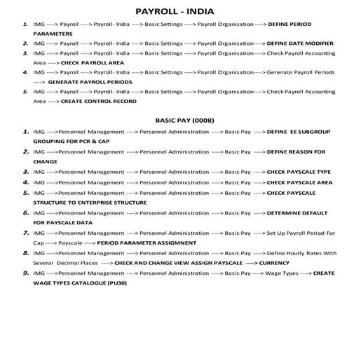 Payroll configuration